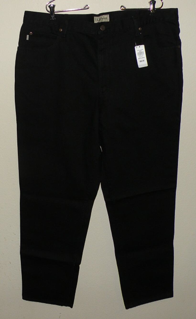L.L. Bean Double L Men's 42 x 34 Jeans Black Denim 100% Cotton NWT